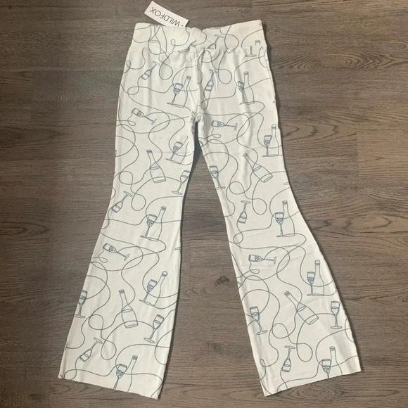 Wildfox Popping Bottles Flared Lounge Sweatpants - Size M - Vanilla - NWT - Picture 6 of 13